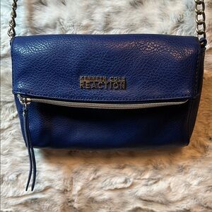 Kenneth Cole Reaction Blue Crossbody Bag with Chain Accent